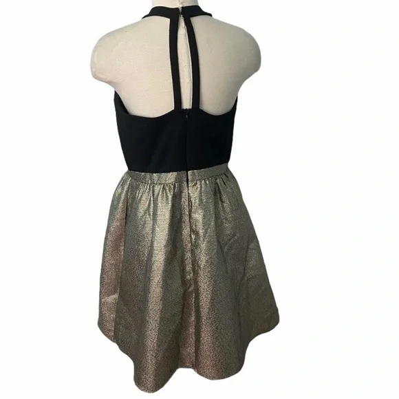 Aidan Mattox black gold dress sz- 14 - Picture 2 of 4